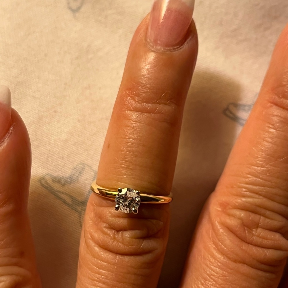 Diamond with 14k gold